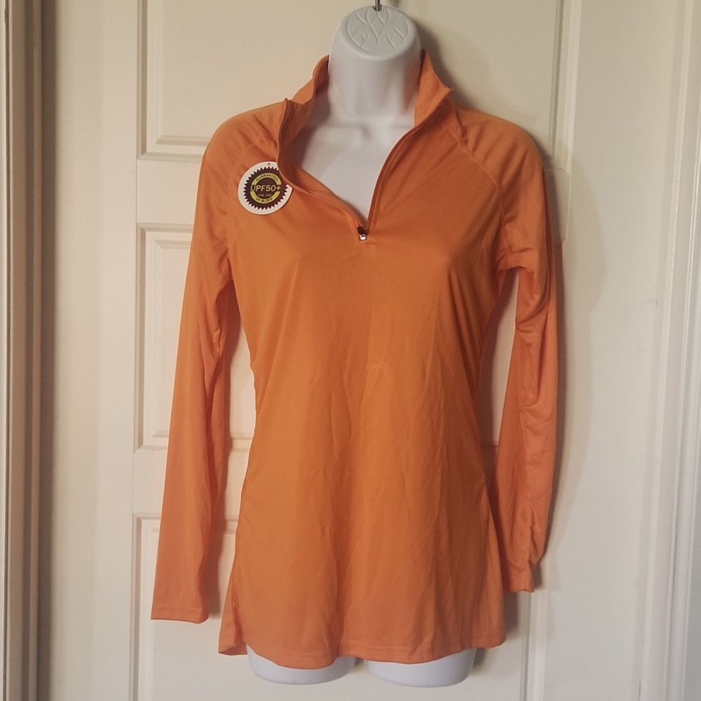 NWOT:Orange Long-Sleeve UPF Swim Shirt